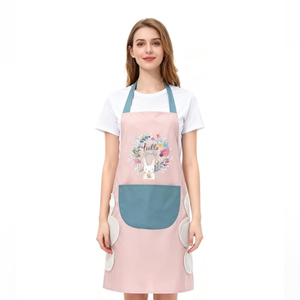NWT No label Pink Kitchen Home Use Waterproof Oil-proof Cartoon Apron
